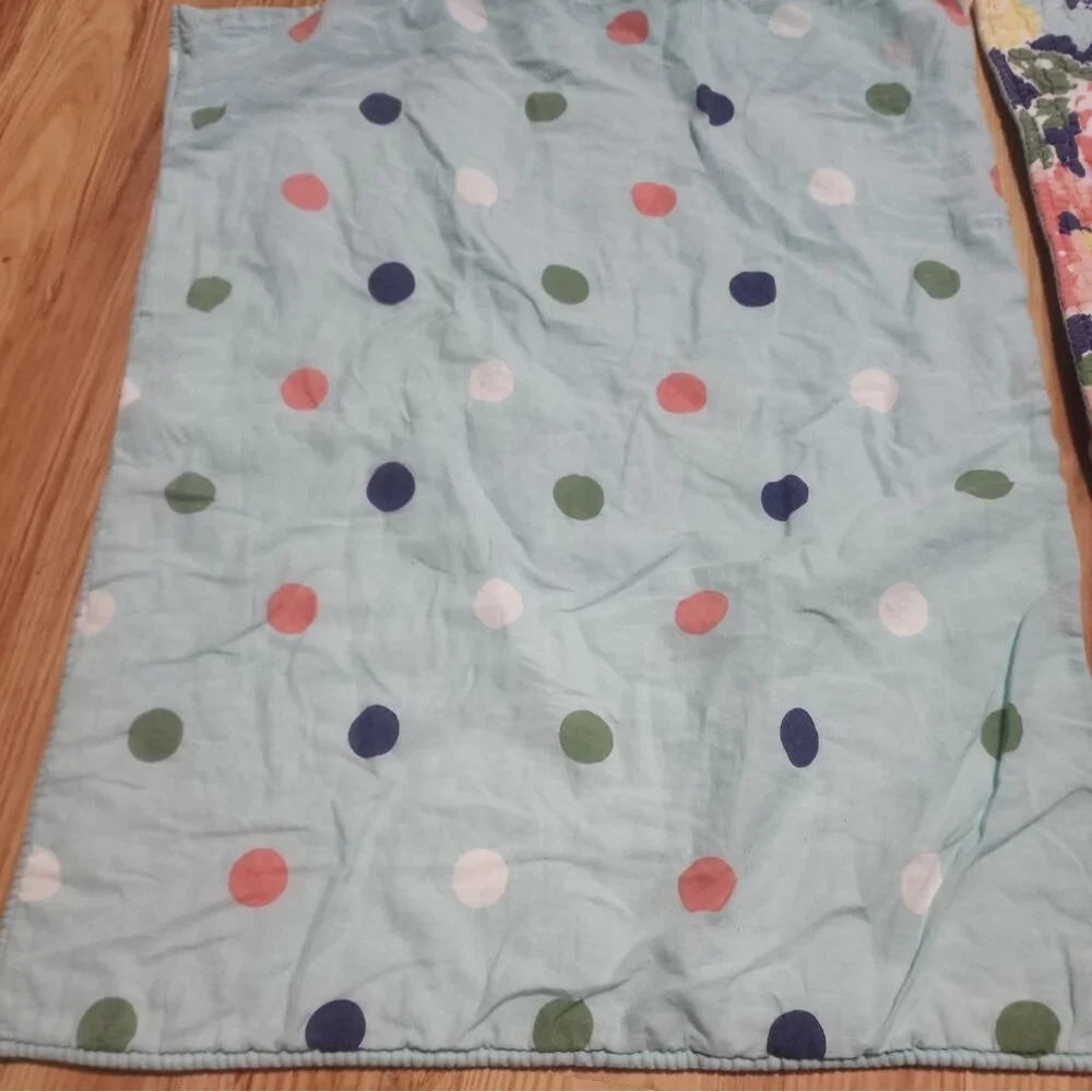 Crown and ivy quilted pillow shams florals and polka dots standard size colorful